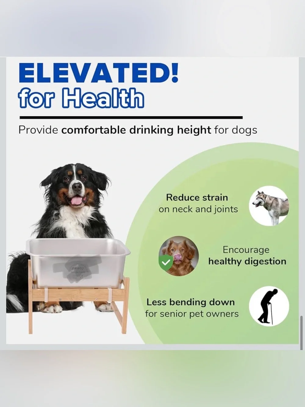 New Open Box Set of 2 1.25 Gallon Elevated Large Dog Water Bowls w Stands